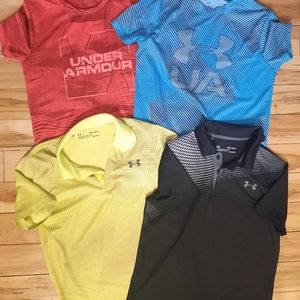 Lot of 4 Under Armour youth size med. Shirts